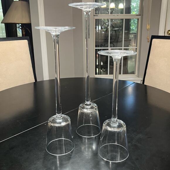 NEW Pottery Barn Glass Long Stem Classic Tealight Votive Candleholders Set … - Picture 5 of 14